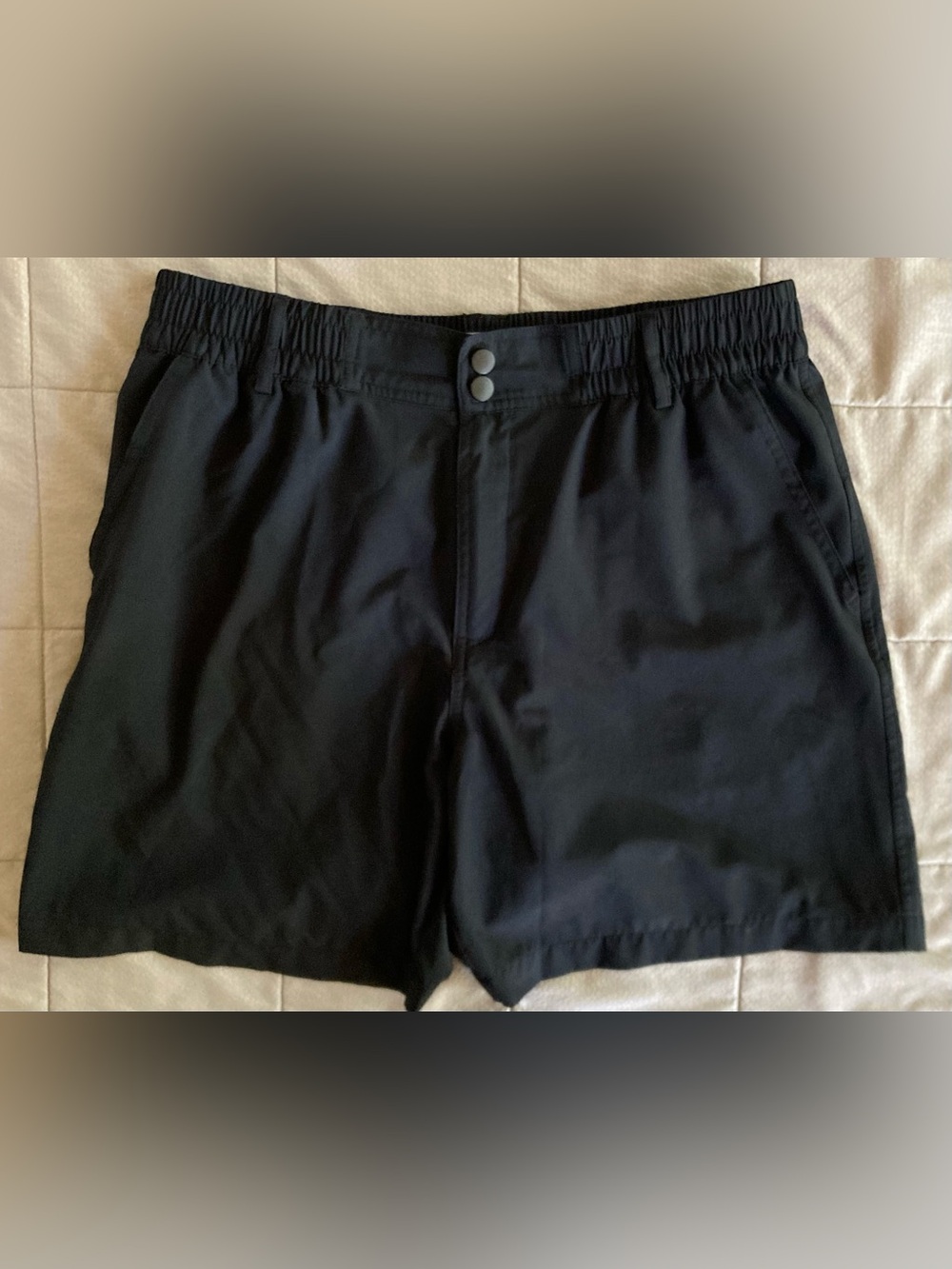 Burlebo Everyday Shorts Men’s Medium Black 6” Elastic Waist Pockets Stretch Golf